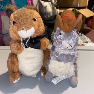 GANZ Brown and Gray Stuffed Animal Pair